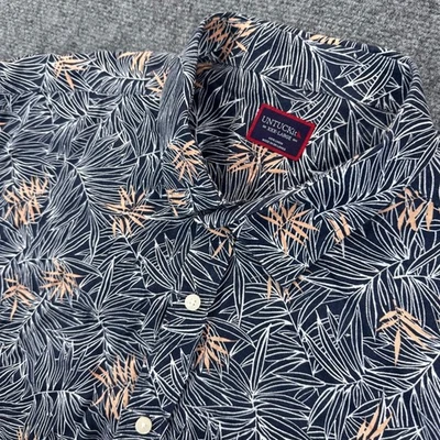 UNTUCKit Durize-SS Floral 100% Linen Shirt Mens 3XL Blue Palm Fronds Leaf Print - Image 1 of 4