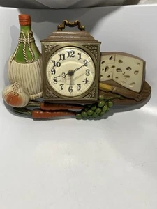Vintage Burwood 1970'S New Haven Kitchen Clock Wine Cheese MCM works great!  - Picture 1 of 15