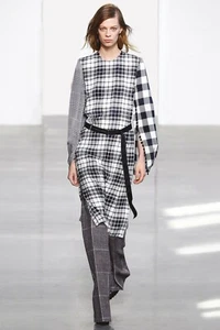 New Calvin Klein Wool trousers in check Size I42 - Picture 1 of 8