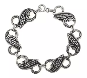 Bracciale Vintage Danecraft Argento Sterling 925 Girevole Maglia Grano 7,5 in - Foto 1 di 5
