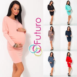 Womens NEW Maternity Dress Kimono Style Boat Neck Pregnancy One Size 8-12 4023 - Picture 1 of 1