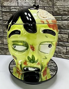 Barattolo di biscotti in ceramica halloween horror non morti mostro testa zombie CandyBowl cervello! - Foto 1 di 24