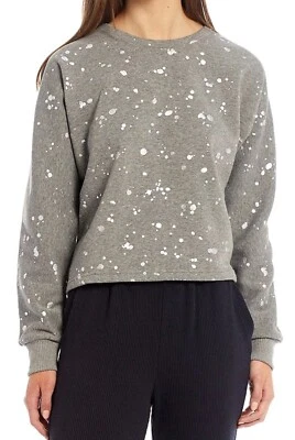 💠 ESPLÉNDIDA Sudadera Pullover Mujer S Gris Lámina Plateada Pintura Salpicaduras Se Ajusta a 2-4 Foto 1 de 4