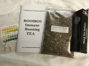 ROOIBOS HERBAL Immune Boosting TEA organic pH sticks & Stainless Infuser 4 oz - Picture 1 of 3