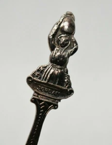 Vintage Jordan Woman Carrying Jug Head Spoon Middle East Desert Travel Souvenir - Picture 1 of 5