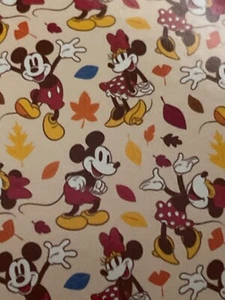 Disney Mickey Mouse Minnie Otoño Acción de Gracias Manta Happy Dancing Leaves - Imagen 1 de 4