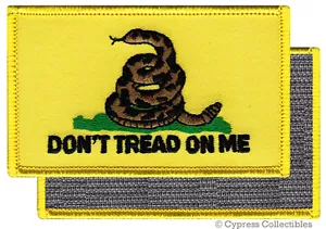 DONT TREAD ON ME GADSDEN FLAG PATCH AMERICAN YELLOW w/ VELCRO® Brand Fastener - Picture 1 of 1