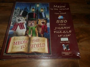 Rompecabezas SUNSOUT Meow To The World Navidad Gatos 550 piezas NUEVO - Imagen 1 de 1