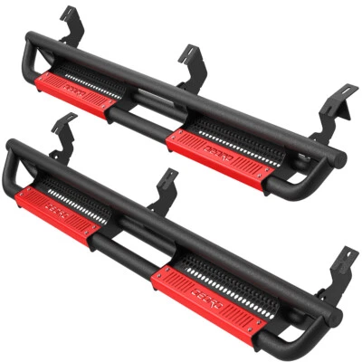 Running Boards for 2005-2023 Toyota Tacoma Double Cab 6" Side Step Nerf Bars Red - Image 1 of 4
