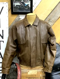 Durable Brown Leather Jacket- Removable Sherpa Liner- Wilda USA- Men's Medium - Picture 1 of 9