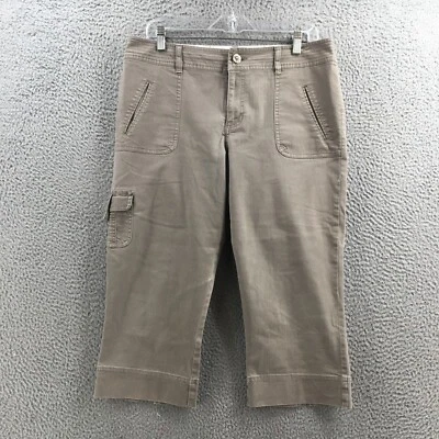 Pantalones Cortos Tribal Cargo Para Mujer 10 (en realidad 34x19.5) Beige Mezcla Algodón Tiro Medio Cremallera Foto 1 de 4