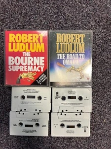 ROBERT LUDLUM - BOURNE SUPREMACY & Road To Omaha - AUDIO BOOKS CASSETTES ) - Picture 1 of 3