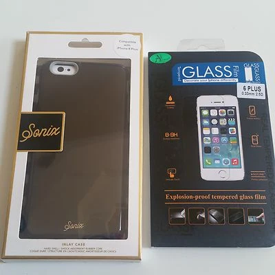 Sonix Lenntek Inlay Case iPhone 6 Plus 5.5" BlacK / Gray w' Screen Protector-New - Image 1 of 4