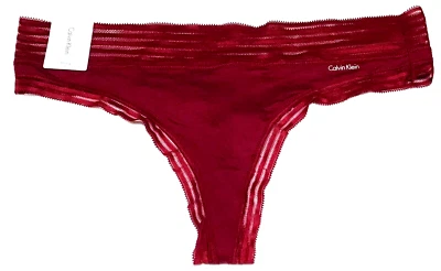 grande - Nuevo con etiquetas Calvin Klein Tanga Panty Borgoña Malla Top $15 Etiqueta (d46) Foto 1 de 2
