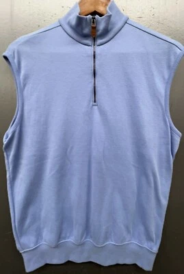 Polo Golf Ralph Lauren Vest Women S Blue Periwinkle 1/2 Zip Cotton Classic Prep - Image 1 of 4