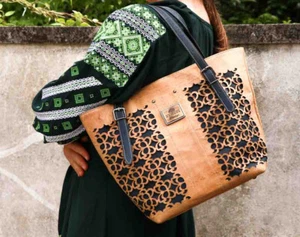 Bolso de Hombro Corcho Decorativo NIÑA DAMA NATURAL ORIGINAL GENUINO Corcho - Imagen 1 de 10