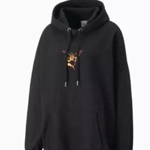 Puma x Dua Lipa Medium Oversize Pullover Hoodie Black New Women - Picture 1 of 3