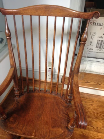 solid oak large rocking chair- vintage-antique Cover