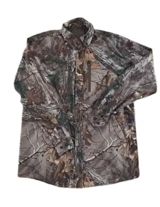 Game Winner Shirt Mens Med Camo Long Sleeve Cotton Button Up Realtree Hunting - Picture 1 of 3