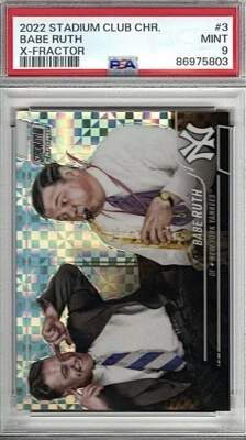 Babe Ruth 2022 Topps Stadium Club Chrome X-Fractor #3 PSA 9 MINT - Image 1 of 2
