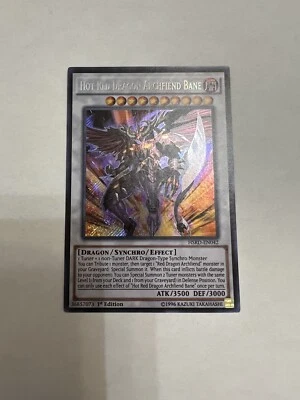 Yugioh - Hot Red Dragon Archfiend Bane HSRD-EN042 1st Edition Secret Rare NM - Image 1 of 2