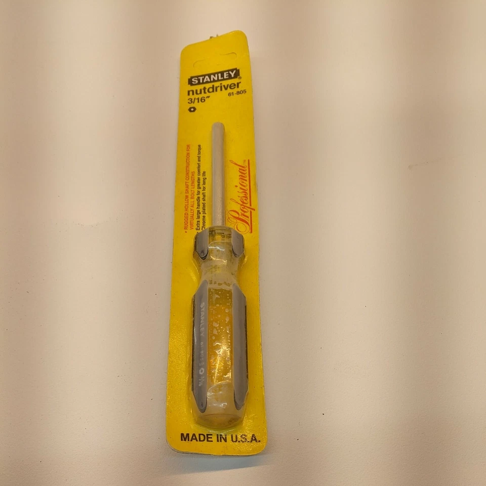 NEW Manufacture Package PROFESSIONAL STANLEY TOOL 3/16 in NUTDRIVER  Made In USA - Image 1 of 1