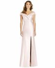 Alfred Sung Gown 12 Pink Blush Off Shoulder Cuff A Line Trumpet Front Slit New