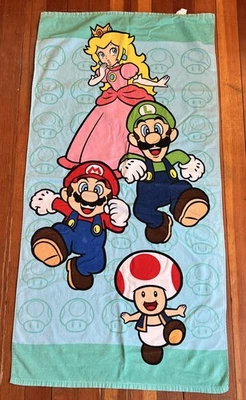 2024 NINTENDO'S SUPER MARIO "READY PLAYERS" FOUR CHARACTER BEACH TOWEL - Image 1 of 4