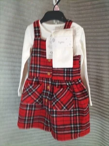 F & F Children's Tartan Dress Set 18-24 Months With Tights And Bodysuit - Picture 1 of 7