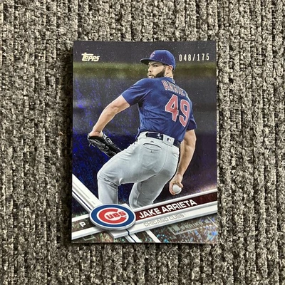 2017 Topps Factory Set Foil Jake Arrieta 528 Series 2 Cubs Card /175 - Image 1 of 4