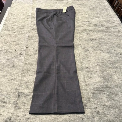 Nuevo Ann Taylor Loft Mujer Pantalones Vestido Carrera Ventana Cuadros Gris 10P Foto 1 de 4