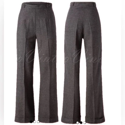 Dancing Days by Banned Grey Retro 50s Style High Waist Wide Leg Pants Size S - Image 1 of 4