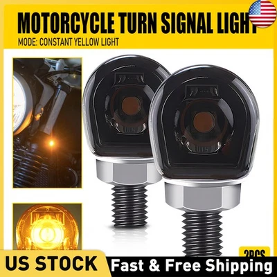 2x LED Motorcycle Turn Signals Light Blinker Indicator Tail Lights Amber Yellow — 第 1/4 张图片