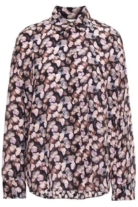 Vince Womens Shirt Sz XS Blue 100% Silk Floral Old Money Preppy Feminine Luxury - Picture 1 of 13