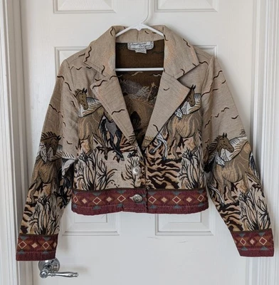 Chaqueta Blazer Southwest Canyon Wild Horses Tapiz De Colección Para Mujer Grande Foto 1 de 4
