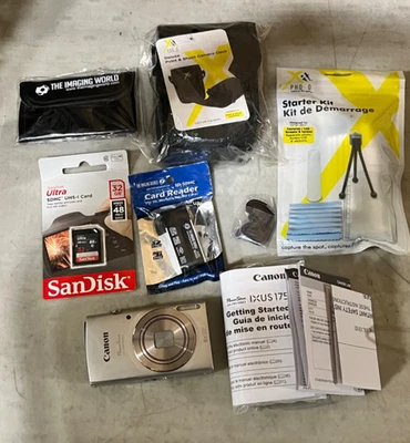 Canon PowerShot ELPH 180 Silver Digital Camera 20MP 8x Zoom - Image 1 of 4