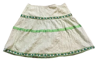 Y2K Fairy Skirt Embroidered Heart Soul 100% Cotton Girl Juniors Size 9 Stripes - Image 1 of 4