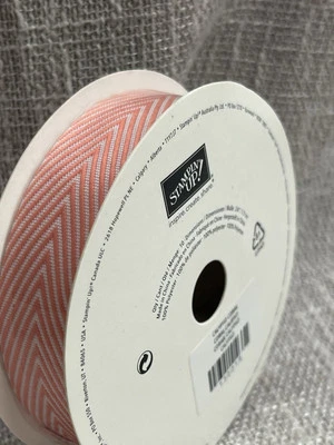 Stampin' Up! 3/4" Chevron ribbon Calypso Coral 10 Yards 130018 spring Easter - Image 1 of 4
