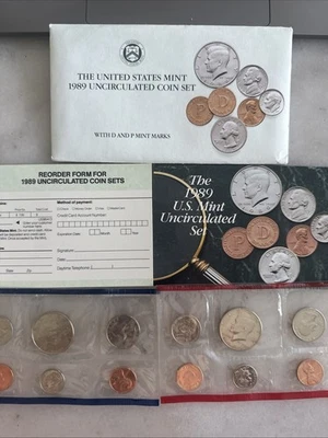 1989 P&D Mint Set Brilliant Uncirculated US with Envelope & COA (10 Coin Set) - Image 1 of 3