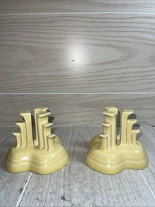 Fiesta P86 YELLOW Tripod Candleholders, Fiestaware Retired - Picture 1 of 7