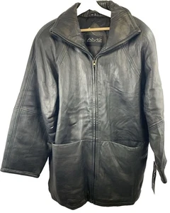 AM2 Andrew Marc NY Men's Sze M Lamb Leather Coat Black Supple Soft VTG NOS - Picture 1 of 20