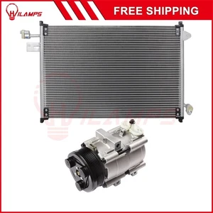 AC Condenser & AC Compressor Cooling Kit For 2005-2006 Ford Mustang 2-Door 4.6L - Picture 1 of 8