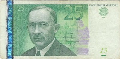 Estonia 25 Krooni 2002 Replacement Note- MWR RE3- VF - P84r + gift! ES Rep3 - Image 1 of 3