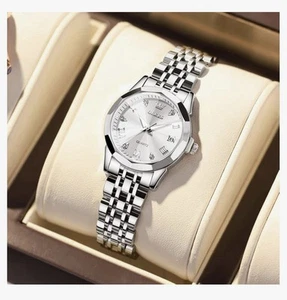 OLEVS Women’s Watch Diamond Classic Elegant Dress Wrist Stainless Steel Waterpro - Picture 1 of 6