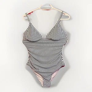 #8607 CUPSHE WOMENS BLUE STRIPED ONE PIECE BATHING SUIT SIZE M - Picture 1 of 7