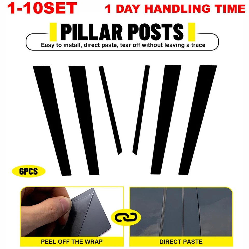 Juego de 6 molduras de pilar negro para Lexus LS430 2001-2006 cubierta de puerta poste de ventana 6-60x Foto 1 de 4