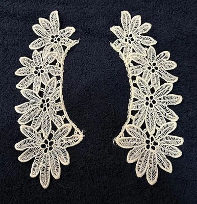 Antiguo brazalete de muñeca victoriano eduardiano de encaje plastrón ganchillo 3D SC Estate #E Foto 1 de 4