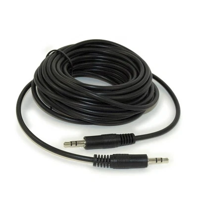 25ft 3.5mm Mini-Stereo TRS Male to Male Speaker/Audio Cable  Black - Image 1 of 2