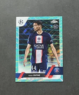 2022-23 Topps Chrome UEFA #125 Hugo Ekitike Aqua Wave Refractor /199 RC - Image 1 of 4