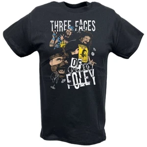 Mick Foley Three Faces Of Foley Black T-shirt - Picture 1 of 1